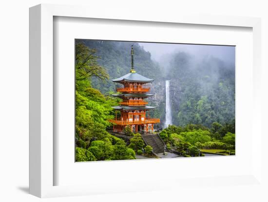 Nachi, Japan at Nachi Taisha Shrine Pagoda and Waterfall.-SeanPavonePhoto-Framed Photographic Print