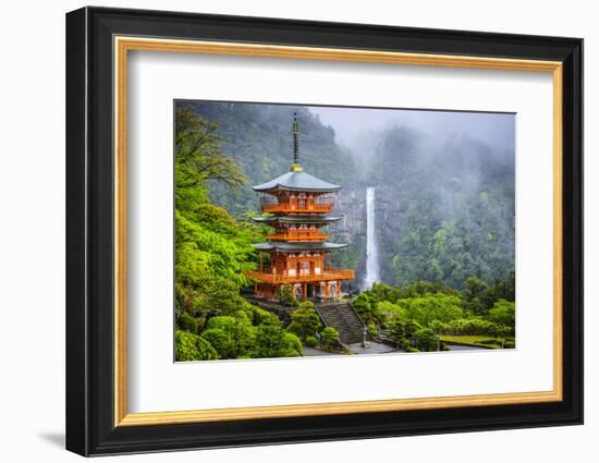 Nachi, Japan at Nachi Taisha Shrine Pagoda and Waterfall.-SeanPavonePhoto-Framed Photographic Print