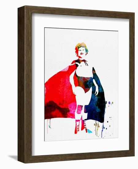 Nacho Libre Watercolor-Lana Feldman-Framed Art Print