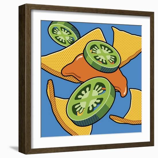 Nachos With Jalapen?os On Blue-Ron Magnes-Framed Giclee Print