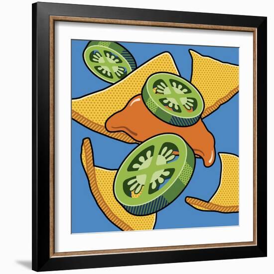 Nachos With Jalapen?os On Blue-Ron Magnes-Framed Giclee Print