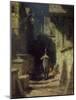 Nachtwächter in einer Gasse einer alten Stadt. Um 1875-Carl Spitzweg-Mounted Giclee Print