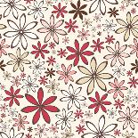 Vector Seamless Pattern with White and Pink Flowers.-Naddiya-Art Print