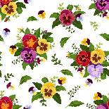 Seamless Pattern with Colorful Pansy Flowers. Vector Illustration.-Naddiya-Art Print