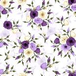 Seamless Pattern with Colorful Pansy Flowers. Vector Illustration.-Naddiya-Art Print