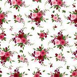 Seamless Pattern with Lisianthus Flowers. Vector Illustration.-Naddiya-Art Print