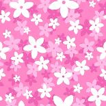 Vector Seamless Pattern with White and Pink Flowers.-Naddiya-Art Print