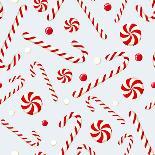 Seamless Background with Christmas Candies. Vector Illustration.-Naddya-Art Print