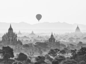 Balloon Over Bagan at Sunrise, Mandalay, Burma (Myanmar) by Nadia Isakova