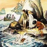 Peter and the Mermaids, Illustration from 'Peter Pan' by J.M. Barrie-Nadir Quinto-Framed Giclee Print