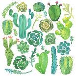 Watercolor Succulent Set-Nadydy-Mounted Art Print