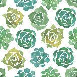 Watercolor Succulents Seamless Pattern-Nadydy-Framed Art Print