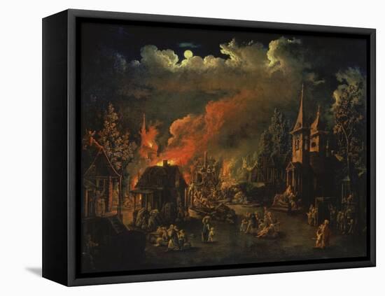 Naechtliche Feuersbrunst Im Dorf-I.M. Tonkow-Framed Premier Image Canvas