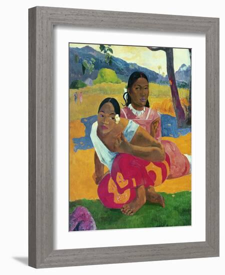 Nafea Faaipoipo (When are You Getting Married?), 1892-Paul Gauguin-Framed Giclee Print