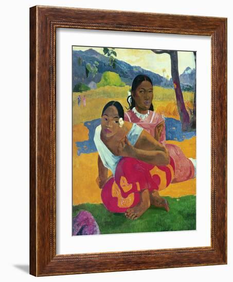 Nafea Faaipoipo (When are You Getting Married?), 1892-Paul Gauguin-Framed Giclee Print