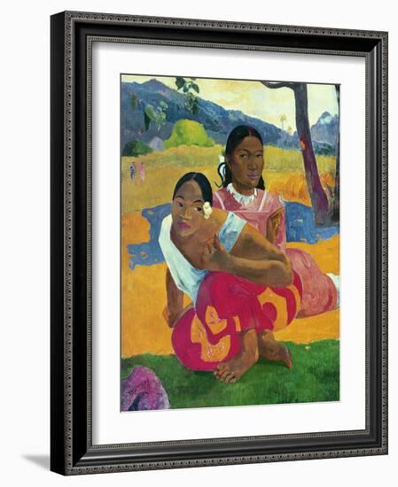 Nafea Faaipoipo (When are You Getting Married?), 1892-Paul Gauguin-Framed Giclee Print