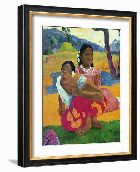 Nafea Faaipoipo (When are You Getting Married?), 1892-Paul Gauguin-Framed Giclee Print