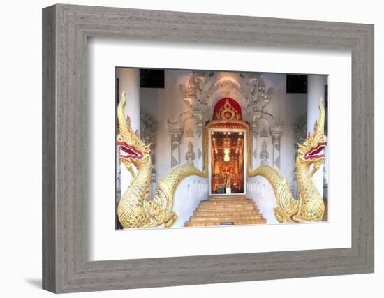 Naga Dragons on the Main Bot of the Temple of Wat Chedi Luang, Chiang Mai, Thailand-Alex Robinson-Framed Photographic Print