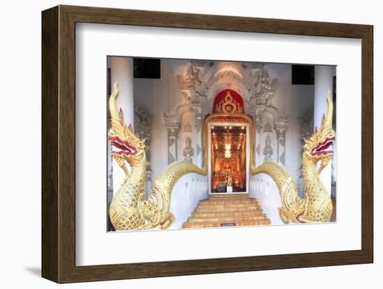 Naga Dragons on the Main Bot of the Temple of Wat Chedi Luang, Chiang Mai, Thailand-Alex Robinson-Framed Photographic Print