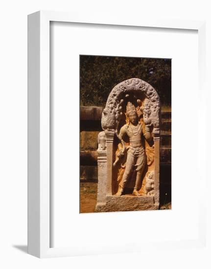Naga King on a Guardstone at entrance to Ratanapasada, Anuradhapura, 8-9th century. (20th century)-Unknown-Framed Photographic Print