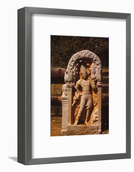 Naga King on a Guardstone at entrance to Ratanapasada, Anuradhapura, 8-9th century. (20th century)-Unknown-Framed Photographic Print