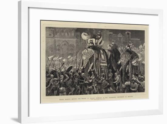 Nagas Dancing before the Prince of Wales' Elephant in the Torchlight Procession at Jeypore-Joseph Nash-Framed Giclee Print