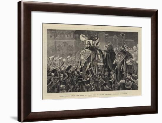 Nagas Dancing before the Prince of Wales' Elephant in the Torchlight Procession at Jeypore-Joseph Nash-Framed Giclee Print