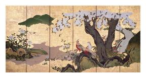 Cherry Blossoms With Pheasants-Nagataka-Framed Premium Giclee Print