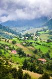 Rural landscape with flock of sheep in Dumesti, Apuseni mountains, Romania, Europe-Nagy Melinda-Photographic Print