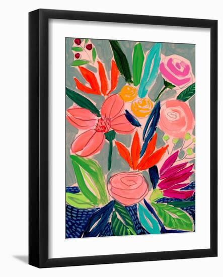 Naive Neon Bouquet I-Jennifer Parker-Framed Art Print