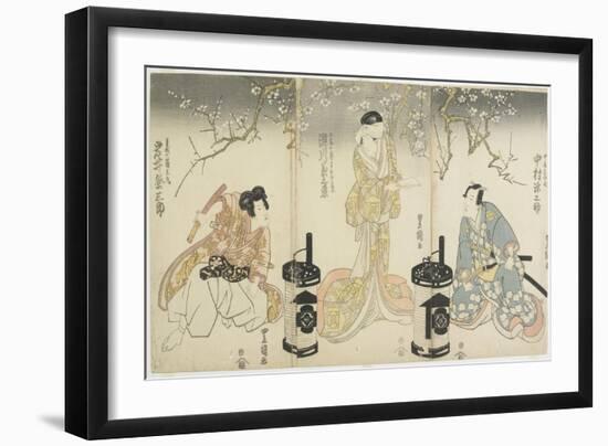 Nakamura Gennosuke as Suketsune, Segawa Kikunojo as the Wife of Suketsune-Utagawa Toyokuni-Framed Giclee Print