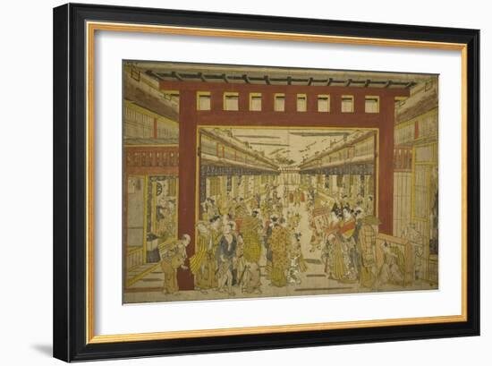 Nakanocho in the Yoshiwara-Okumura Masanobu-Framed Giclee Print