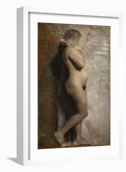 Naked female model, profile, 1886-Vilhelm Hammershoi-Framed Giclee Print