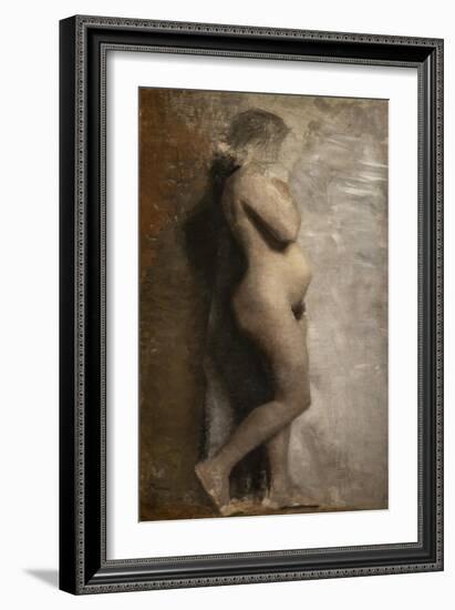 Naked female model, profile, 1886-Vilhelm Hammershoi-Framed Giclee Print