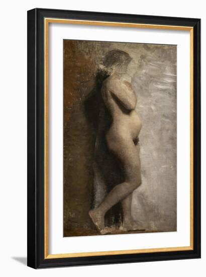 Naked female model, profile, 1886-Vilhelm Hammershoi-Framed Giclee Print