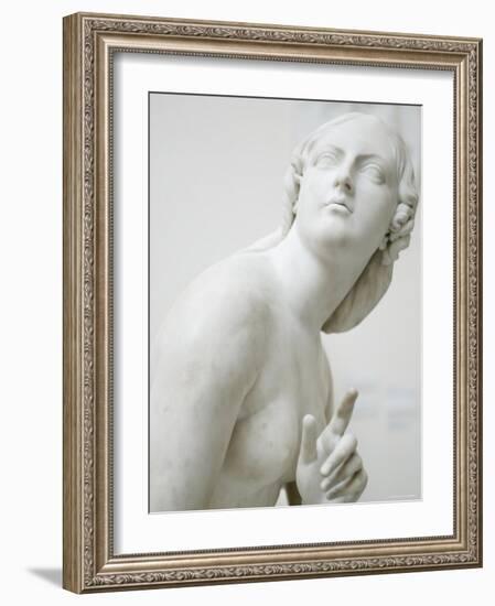 Naked Figure of Eve Listening to the Voice in White Marble, c.1842-Edward Hodges Baily-Framed Photographic Print