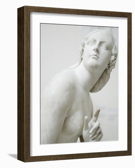 Naked Figure of Eve Listening to the Voice in White Marble, c.1842-Edward Hodges Baily-Framed Photographic Print