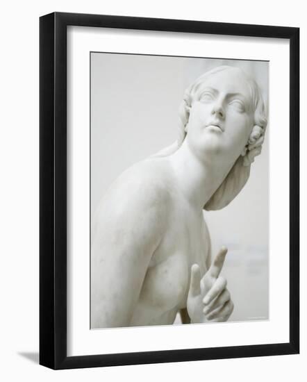 Naked Figure of Eve Listening to the Voice in White Marble, c.1842-Edward Hodges Baily-Framed Photographic Print