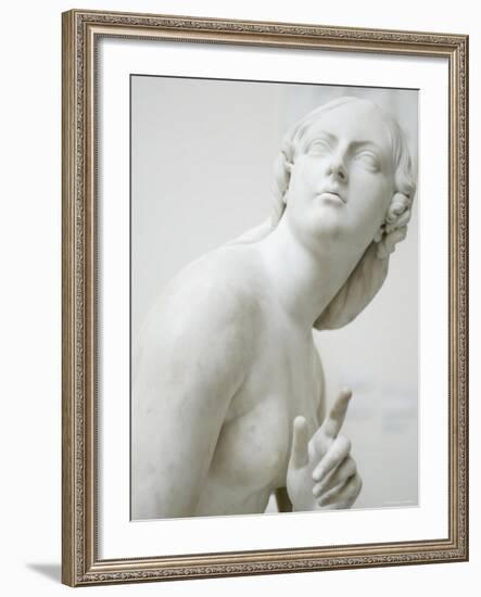 Naked Figure of Eve Listening to the Voice in White Marble, c.1842-Edward Hodges Baily-Framed Photographic Print