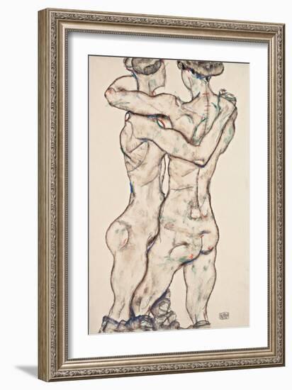 Naked Girls Embracing, 1914-Egon Schiele-Framed Giclee Print