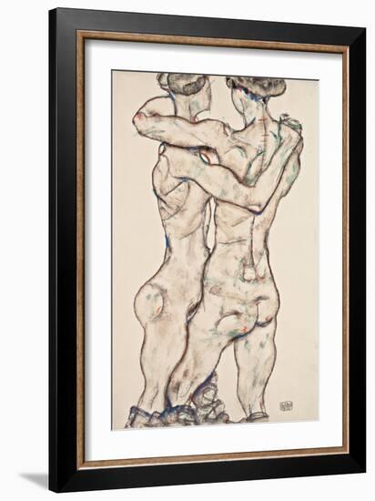 Naked Girls Embracing, 1914-Egon Schiele-Framed Giclee Print