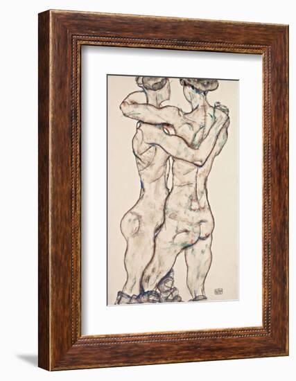 Naked Girls Embracing-Egon Schiele-Framed Art Print