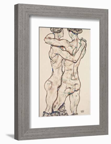 Naked Girls Embracing-Egon Schiele-Framed Art Print