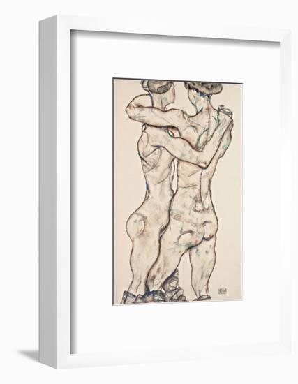 Naked Girls Embracing-Egon Schiele-Framed Art Print