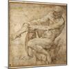 Naked Man Pulling on His Hose, after Marcantonio Raimondi and Michelangelo Buonarroti-Bartolomeo Passarotti-Mounted Giclee Print