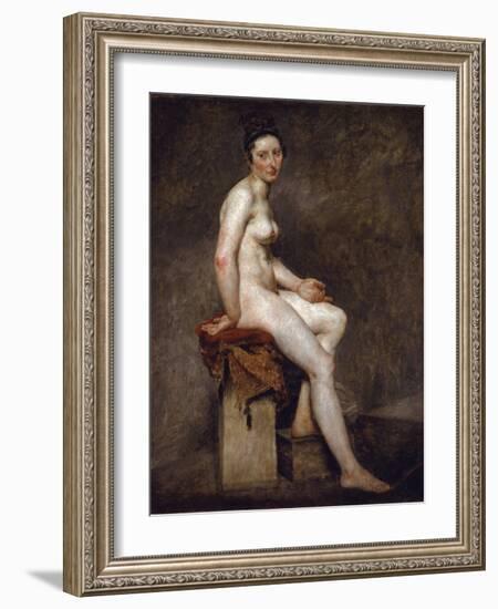 Naked Sitting Says Miss Rose - Oil on Canvas, 19Th Century-Ferdinand Victor Eugene Delacroix-Framed Giclee Print