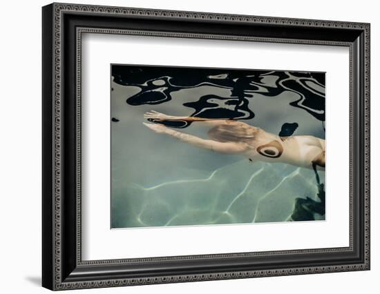 Naked woman diving in swimming pool-Panoramic Images-Framed Photographic Print