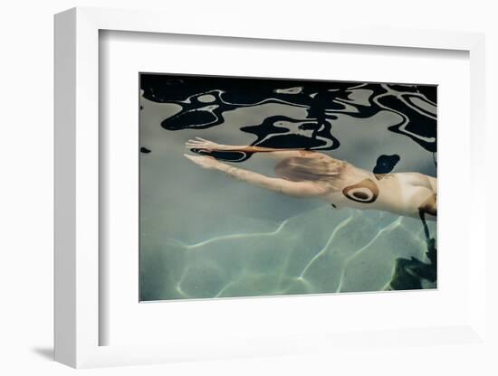 Naked woman diving in swimming pool-Panoramic Images-Framed Premium Photographic Print