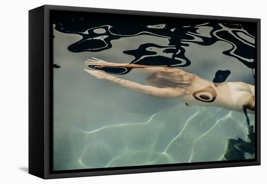 Naked woman diving in swimming pool-Panoramic Images-Framed Premier Image Canvas