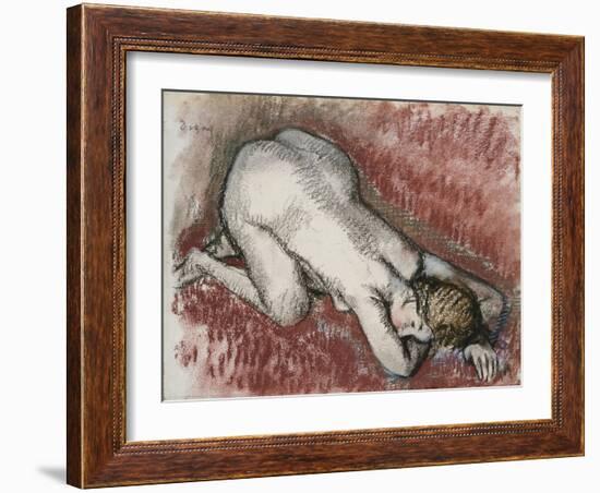 Naked Woman Kneeling, Circa 1889-1895-David Gilmour Blythe-Framed Giclee Print